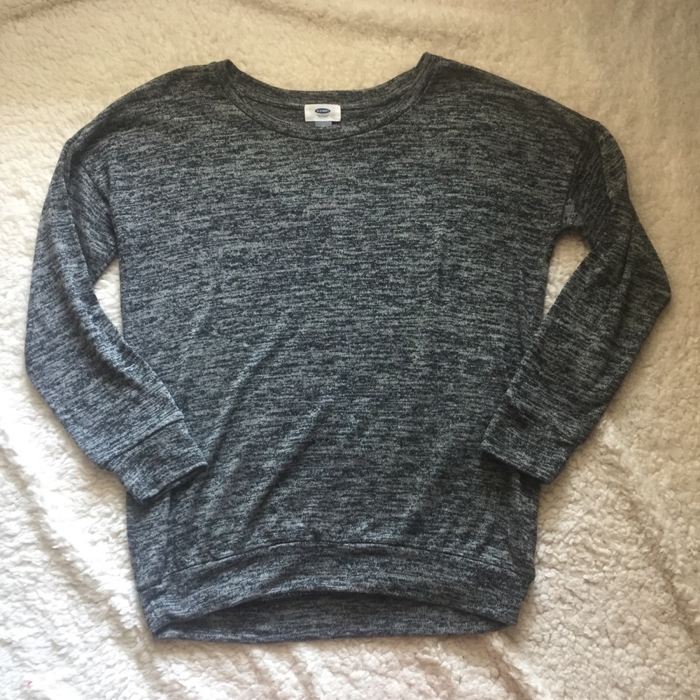 Marbled gray burnout pullover tee sweater